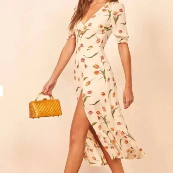NWT Reformation Nantes dress in Bianca tulip size 0